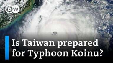 Record-breaking winds as Typhoon Koinu makes landfall in Taiwan | DW News