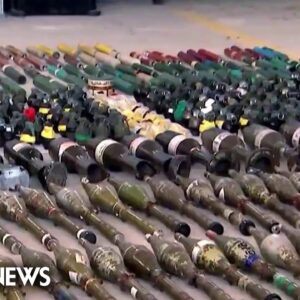 Rockets, mines among deadly arsenal recovered after Hamas attack on Israel