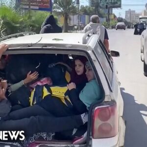 WATCH: Residents of Gaza City pack into vehicles and head south after Israel's warning