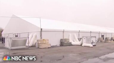 Controversial tent shelter for migrant families opens in NYC