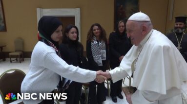 Pope Francis meets with families of hostages and Palestinians with relatives in Gaza