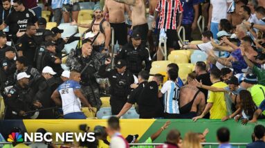 Fans brawl and clash with police before Brazil-Argentina World Cup qualifier