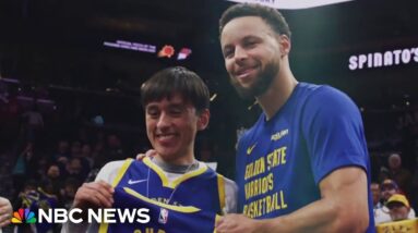 Arizona student meets idol Steph Curry after he sinks buzzer-beater