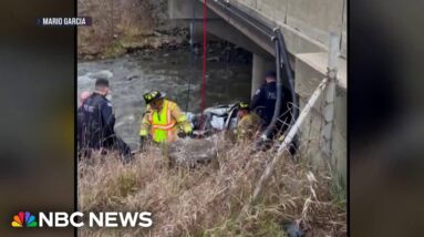 Fishermen discover man trapped in mangled truck under Indiana highway