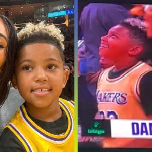 Saint West DANCES on Jumbotron at Lakers Game!