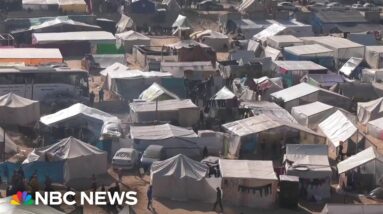 Inside a Gaza tent city housing displaced Palestinians near Egypt border