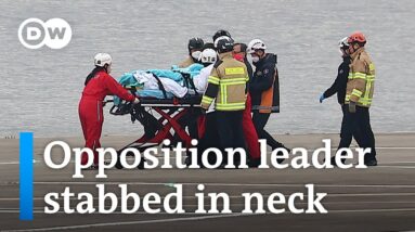 South Korean politician Lee Jae-myung attacked with knife and airlifted to hospital | DW News
