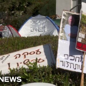 Gaza hostage families camp outside Israeli prime minister's house to demand action