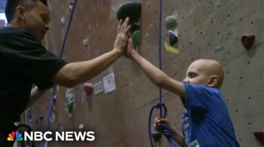 Rock climbing program helps children with cancer build courage and community