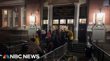 Migrants shelter in New York City high school during winter storm