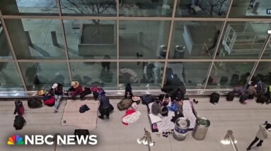 Migrants shelter inside Boston's Logan International Airport