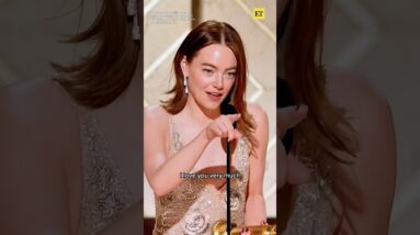 Emma Stone's acceptance speech after winning Best Female Actor at the Golden Globes 🥺 #shorts