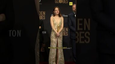 Emma Stone Jokingly Calls Taylor Swift an 'A-hole' At The Golden Globes #shorts