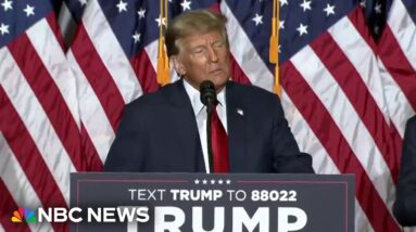 Trump speaks after being projected to win Iowa caucus