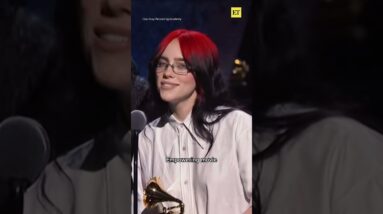Billie Eilish Accepts Best Song for Visual Media at the GRAMMYs #Shorts