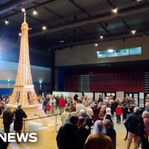 Eiffel Tower model made from matchsticks will enter the record books