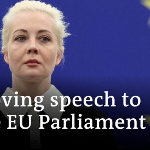 "You cannot negotiate with Putin," Navalnaya warns European Parliament I DW News