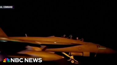 Video shows American fighter jets launching from Red Sea on Saturday night
