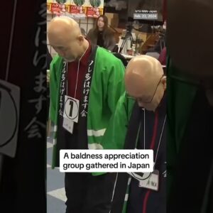 Baldness appreciation group gathers in Japan