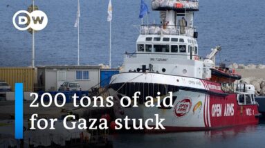Ship with 200 tons of humanitarian supplies for Gaza still waiting to sail from Cyprus | DW News