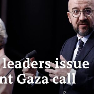 EU leaders issue first unified call on immediate humanitarian pause in Gaza | DW News