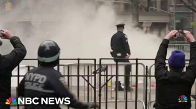 Jurors and alternates seated in Trump trial as man sets himself on fire outside courthouse
