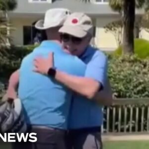 Video of best friends reuniting on golf course goes viral