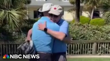 Video of best friends reuniting on golf course goes viral