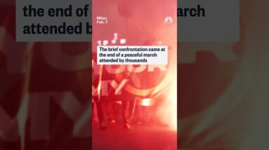 Clashes break out at anti-Olympics protest in Milan